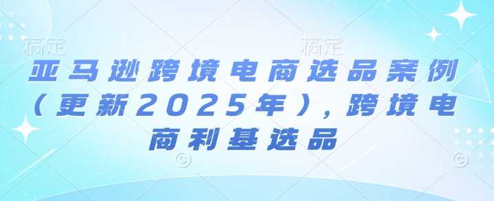 亚马逊跨境电商选品案例(更新2025年)，跨境电商利基选品178轻创-专注分享网络创业落地实操课程 – 全网首发_高质量项目输出178轻创