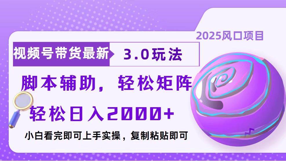 （13959期）视频号带货最新3.0玩法，作品制作简单，当天起号，复制粘贴，脚本辅助…178轻创-专注分享网络创业落地实操课程 – 全网首发_高质量项目输出178轻创